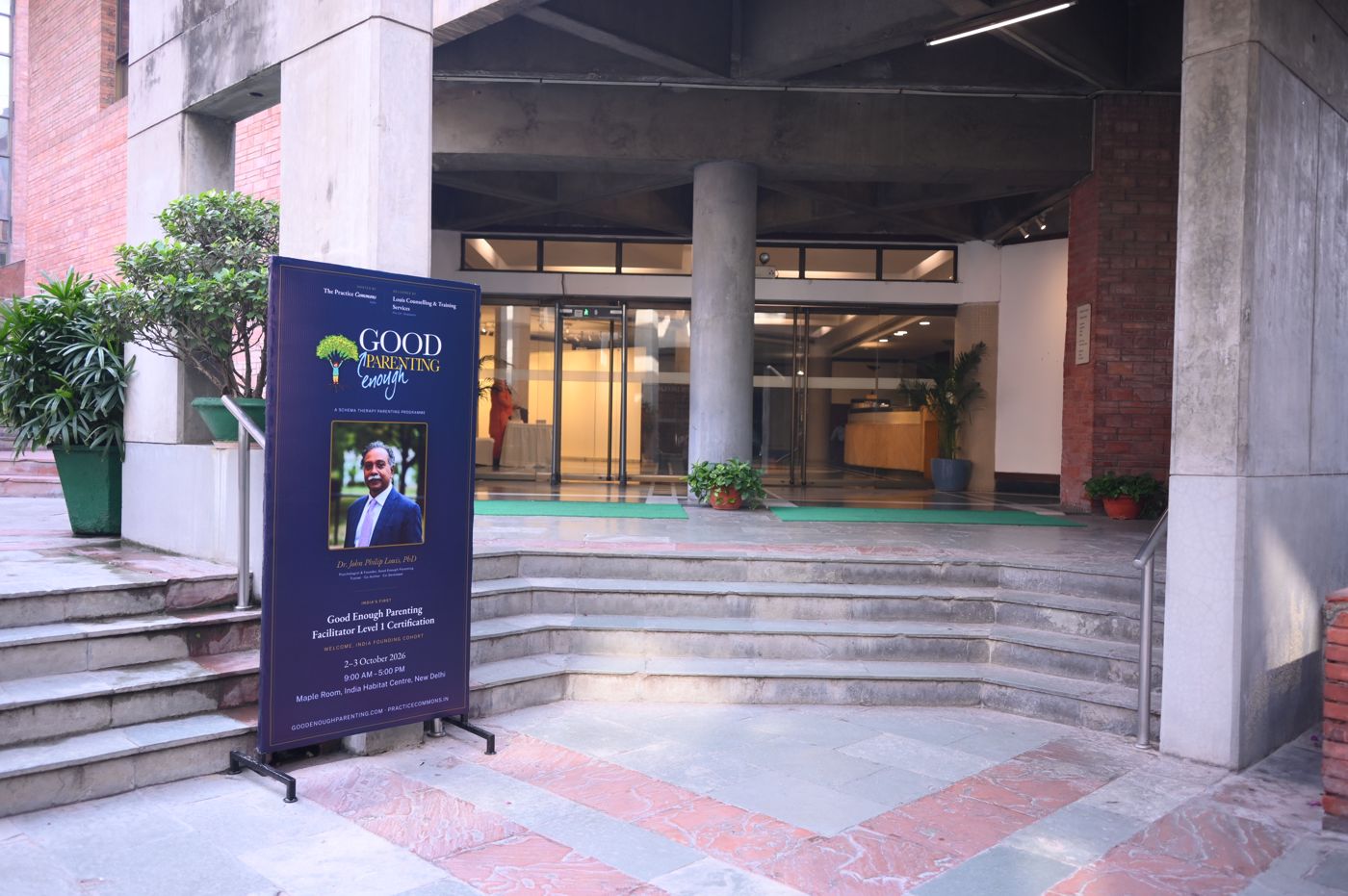 Arrival at the India Habitat Centre, New Delhi