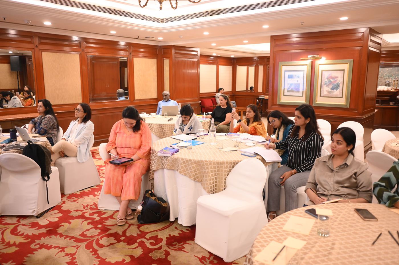 Participants at work during the training